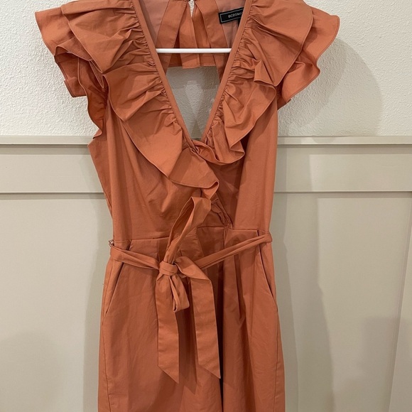 BCBGMAXAZRIA Women’s Peach Ruffle Romper Size XXS - Picture 7 of 14